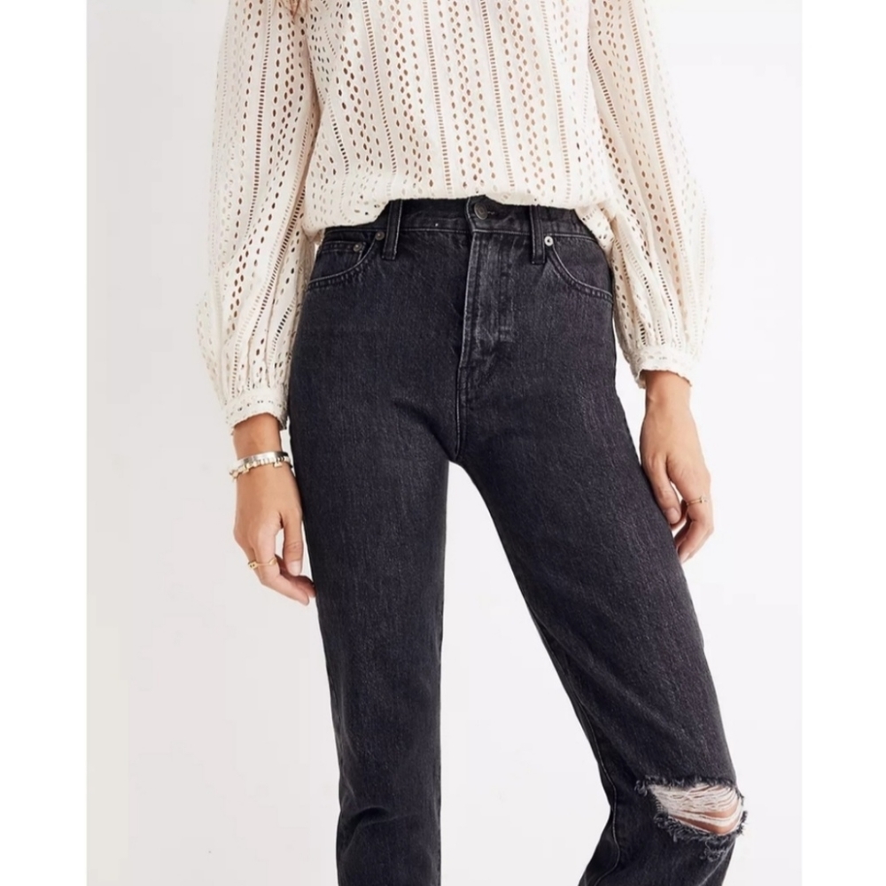 Madewell the perfect vintage black distressed jeans - Picture 3 of 15